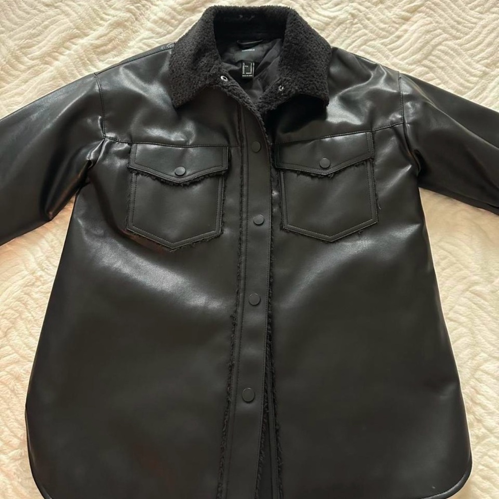 Black faux leather jacket